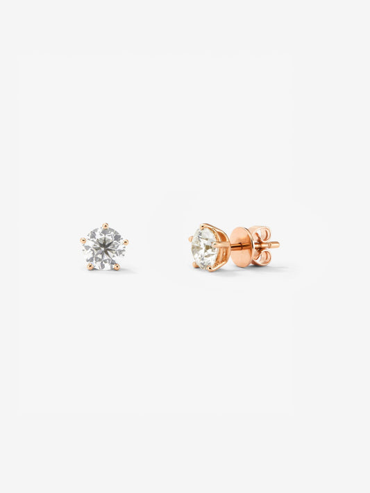 Pendientes de oro blanco de 18K con diamantes blancos en talla brillante de 0,3 cts