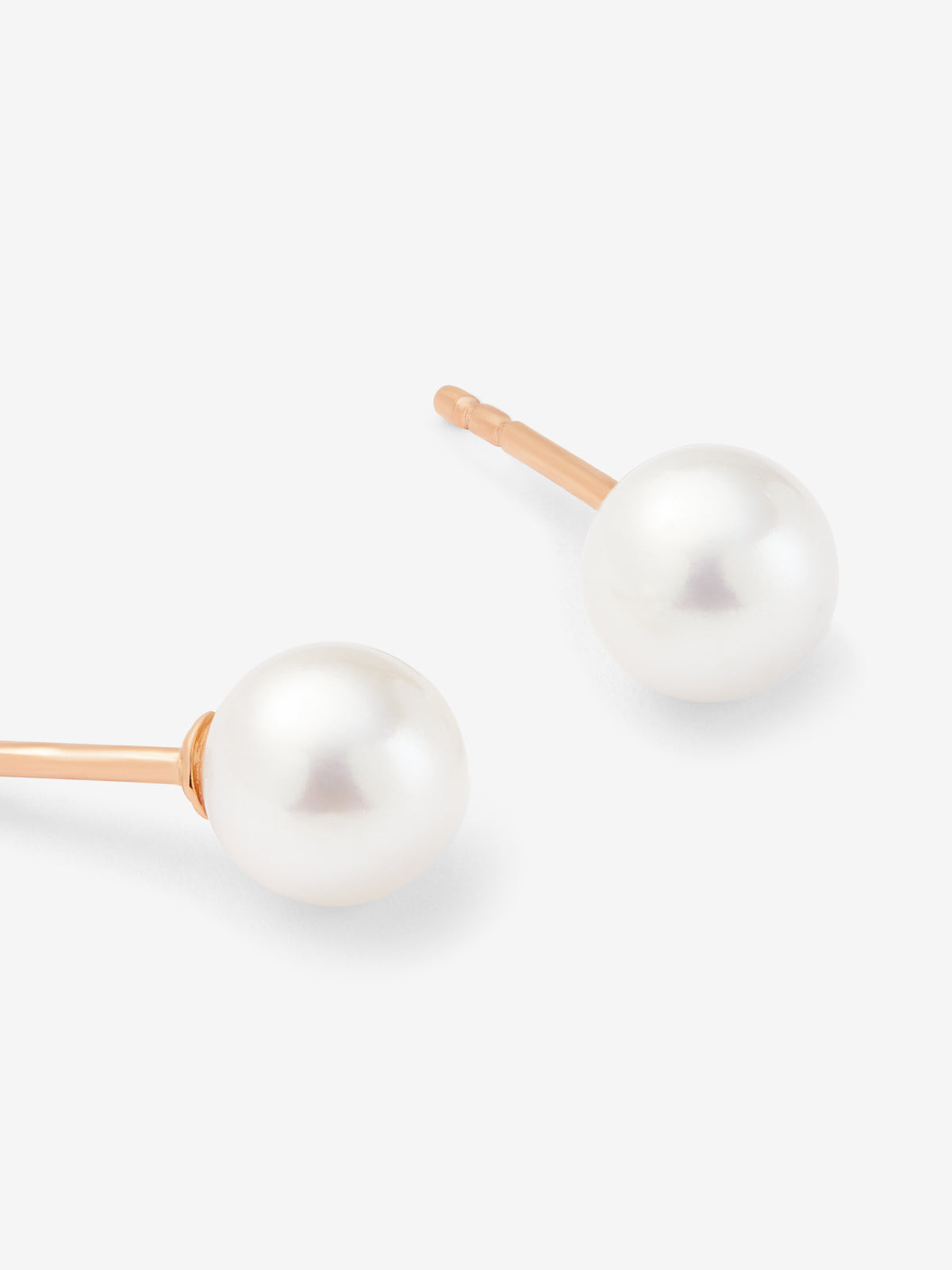 Pendientes de oro rosa de 18K con perlas de 9mm