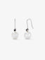 Pendientes colgantes de plata 925 con espinela negra 0,13cts y perla akoya de 8mm