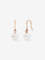 Pendiente colgante de oro rosa de 18k con perla akoya de 8 mm y diamante