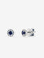 Pendientes de oro blanco de 18K con 2 zafiros azules en talla brillante con un total de 0,72 cts y diamantes en talla brillante con un total de 0,14 cts