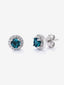 Pendientes de oro blanco de 18K con 2 topacios azul london con un total de 1,14 cts y 32 diamantes en talla brillante con un total de 0,17 cts