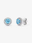 Pendientes de oro blanco de 18K con 28 diamantes en talla brillante con un total de 0,17 cts y 2 topacios azul swiss con un total de 1,26cts