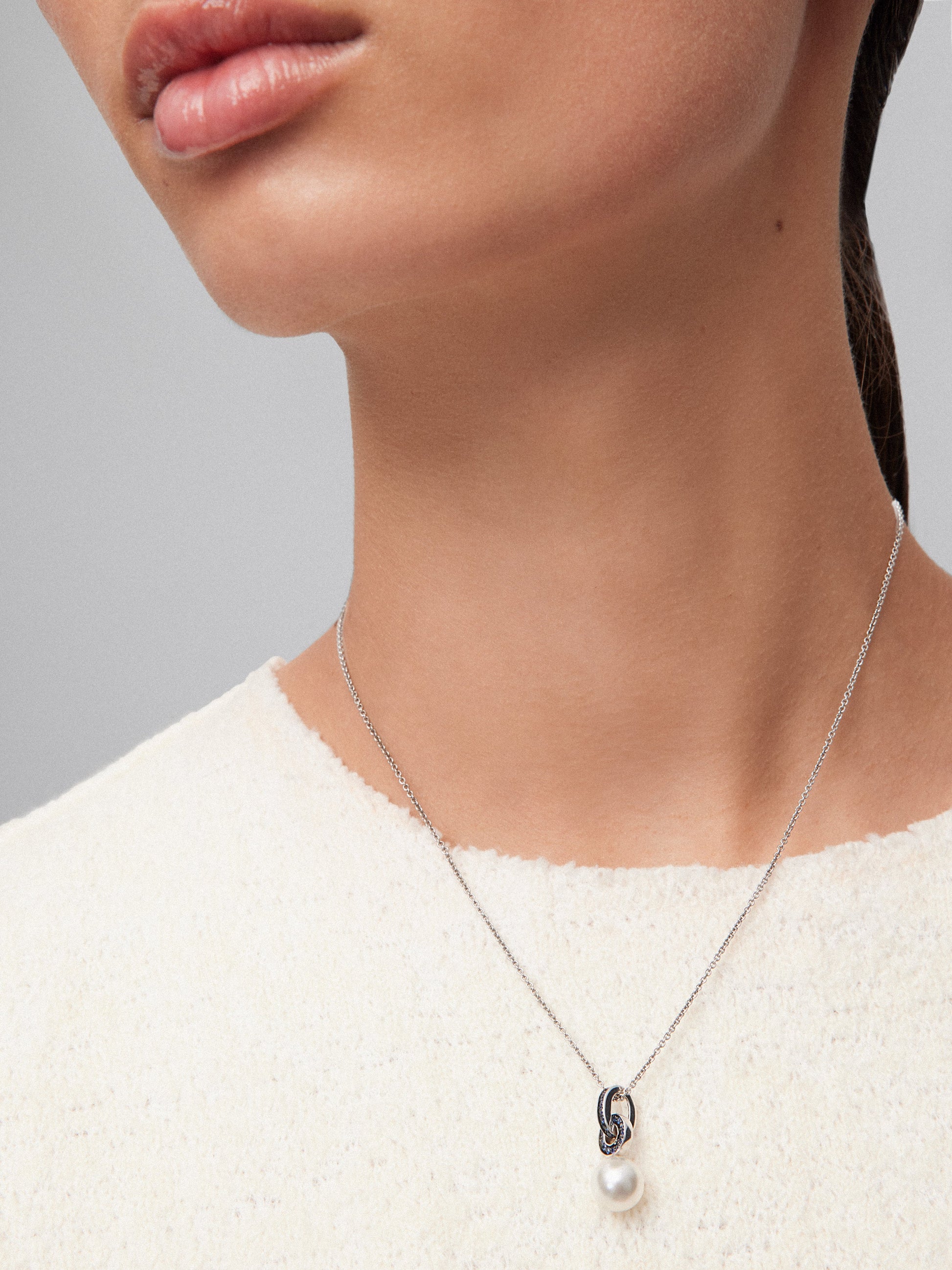 Colagante cadena de plata 925 con perla akoya