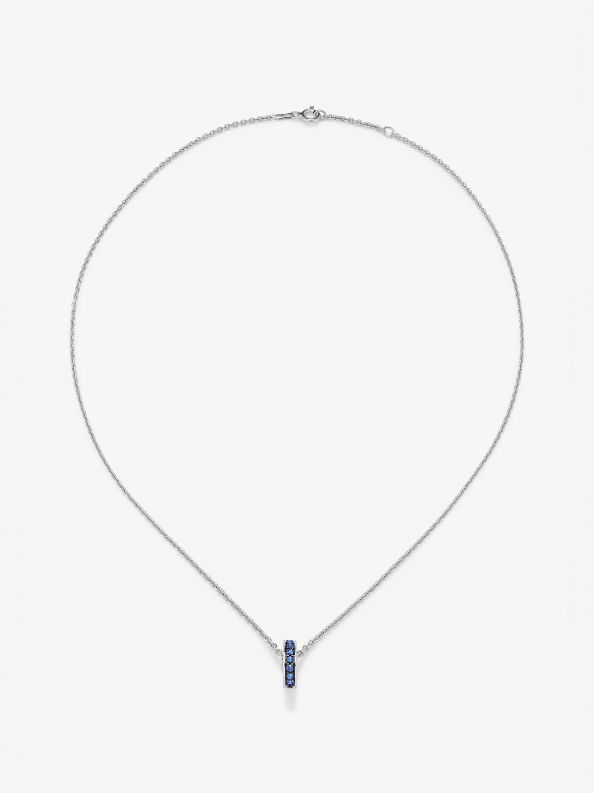 Colgante de plata 925 con zafiros azules en talla brillante de 0,68 cts