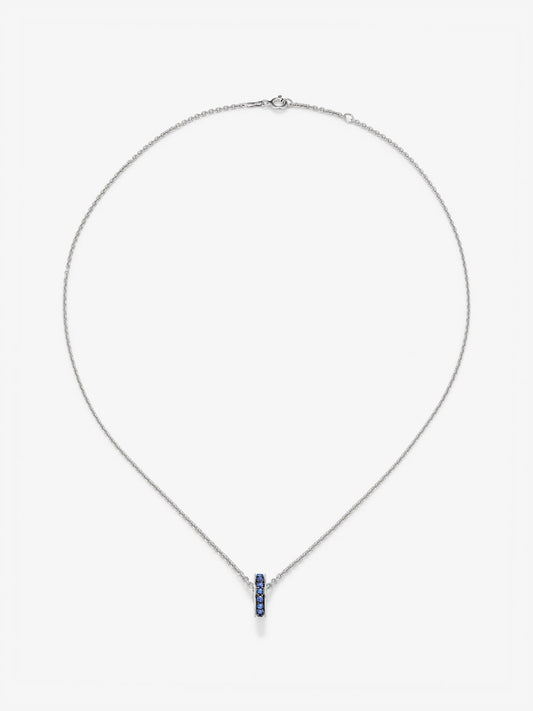 Colgante de plata 925 con zafiros azules en talla brillante de 0,68 cts