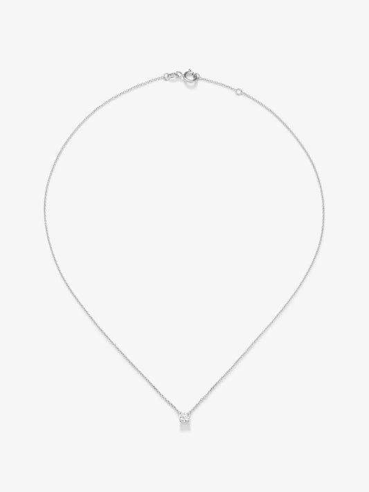 Colgante de oro blanco de 18K y diamante con un total de 0,4 cts