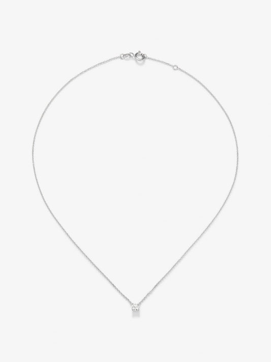 Colgante de oro blanco con diamante