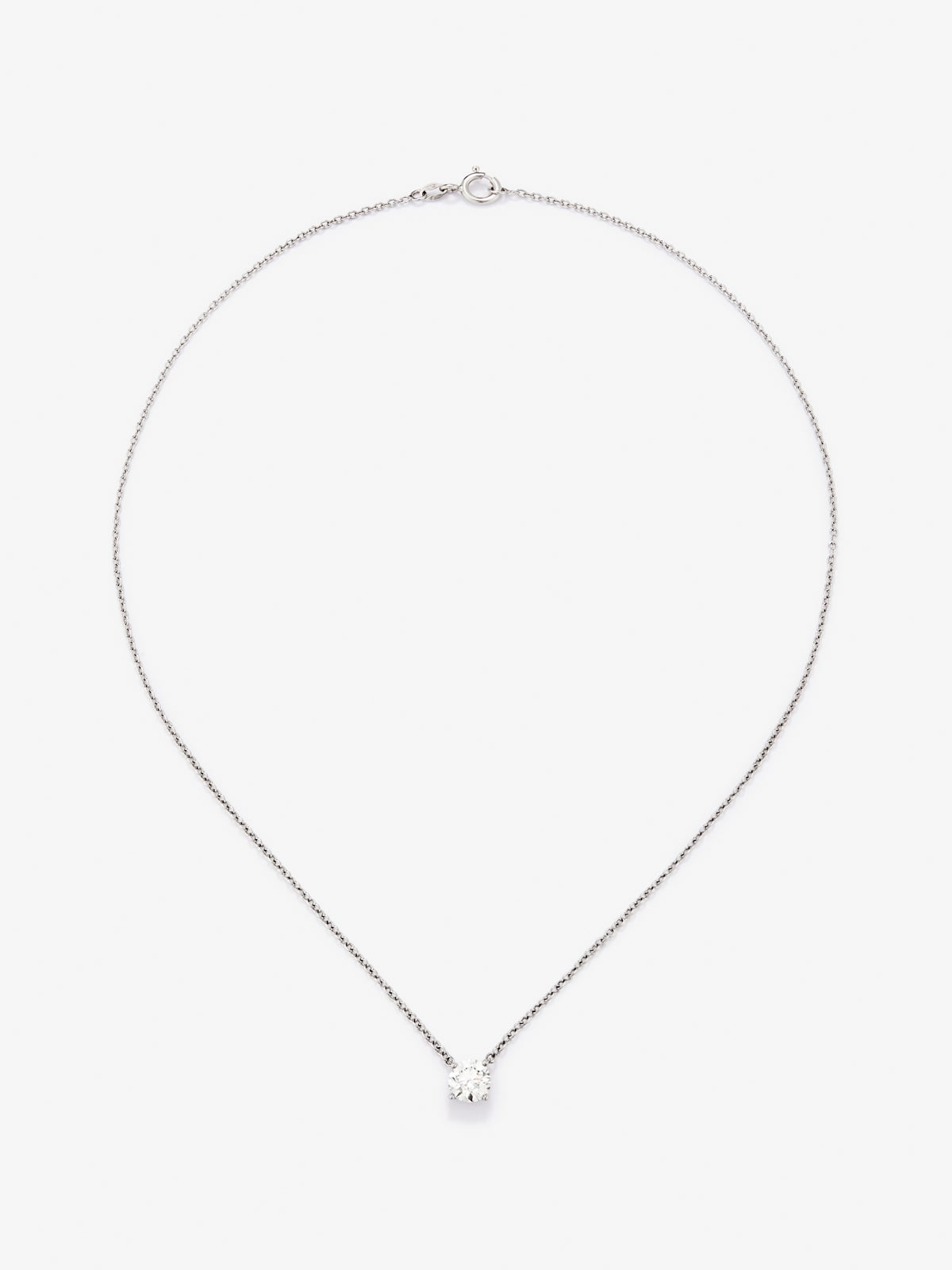 Collar de oro blanco de 18K con diamante en talla brillante de 1 ct