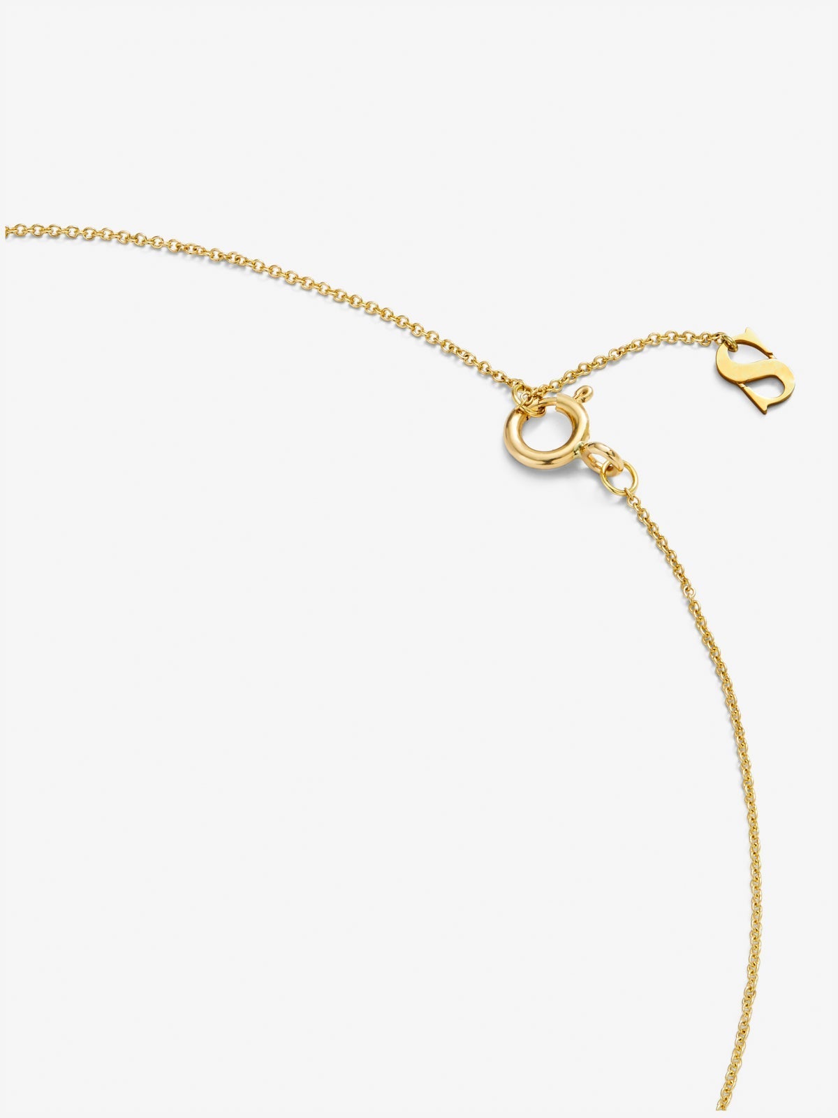 Colgante solitario de oro amarillo de 18K con diamante en talla brillante de 0,15 cts