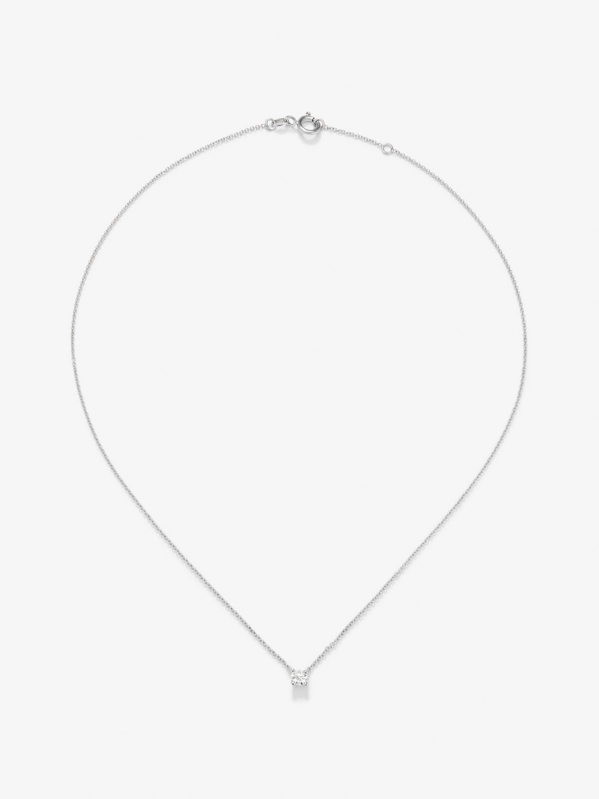 Colgante de oro blanco de 18K con diamante en talla brillante de 0,30 cts