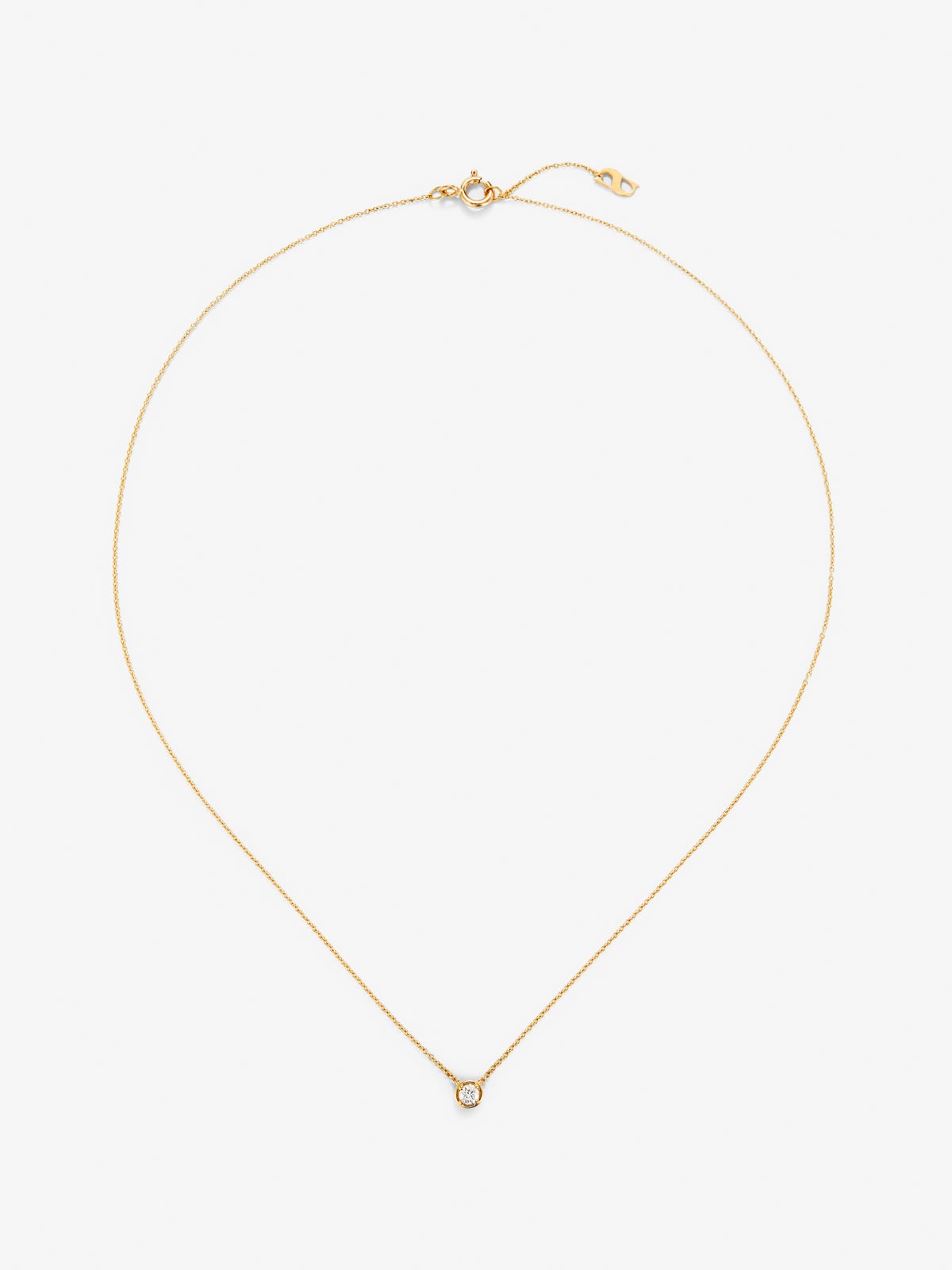 Colgante de oro rosa de 18K con diamante en talla brillante de 0,15 cts