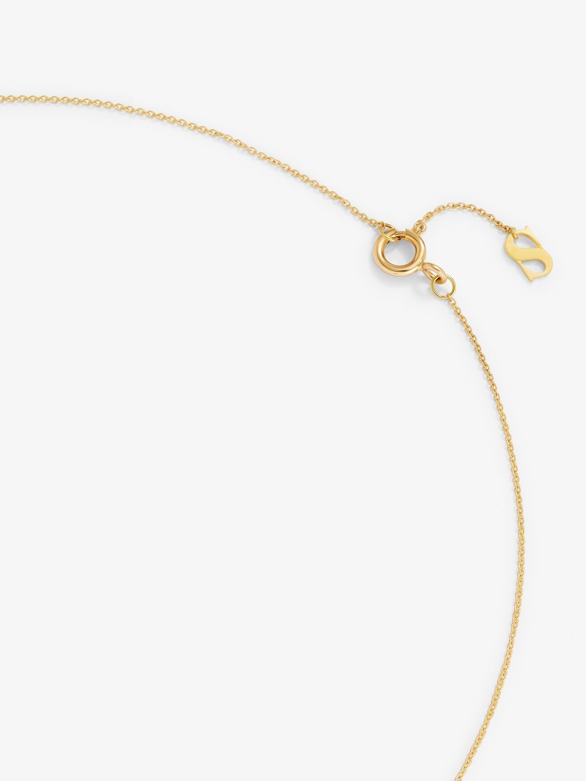 Colgante solitario de oro amarillo de 18K con diamante blanco en talla brillante de 0,1 cts