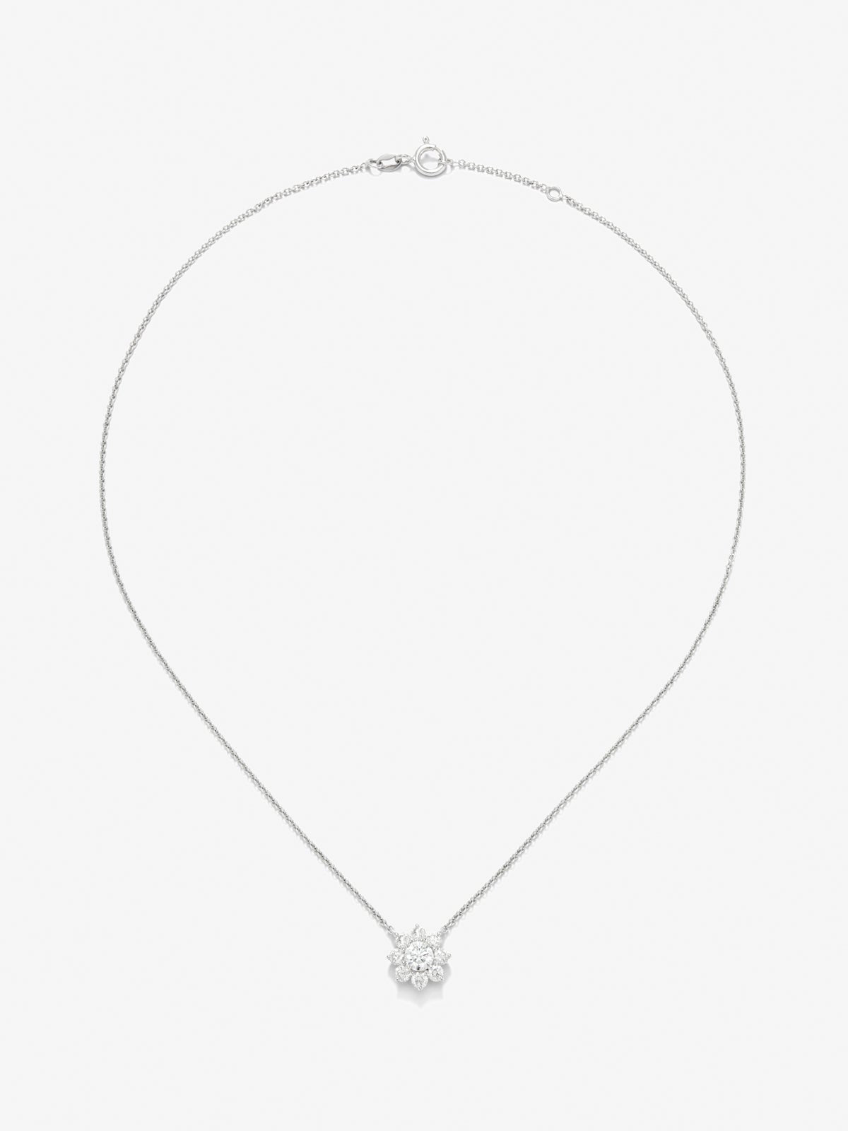 Colgante de oro blanco de 18K con diamante en talla brillante con un total de 0,25 cts