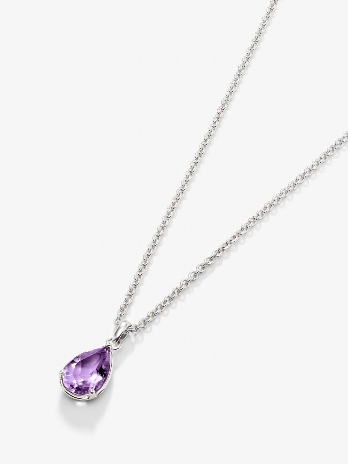Colgante cadena de plata 925 con amatista morada