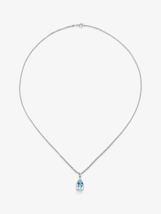 Colgante de plata 925 con topacio azul sky en talla pera