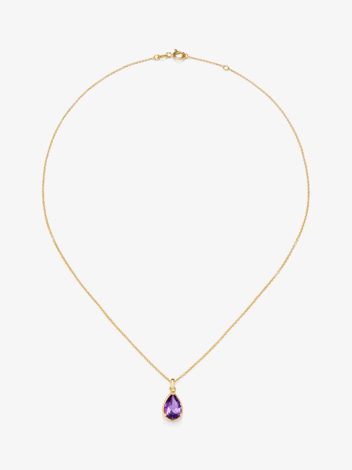 Colgante cadena de oro amarillo de 18K con amatista