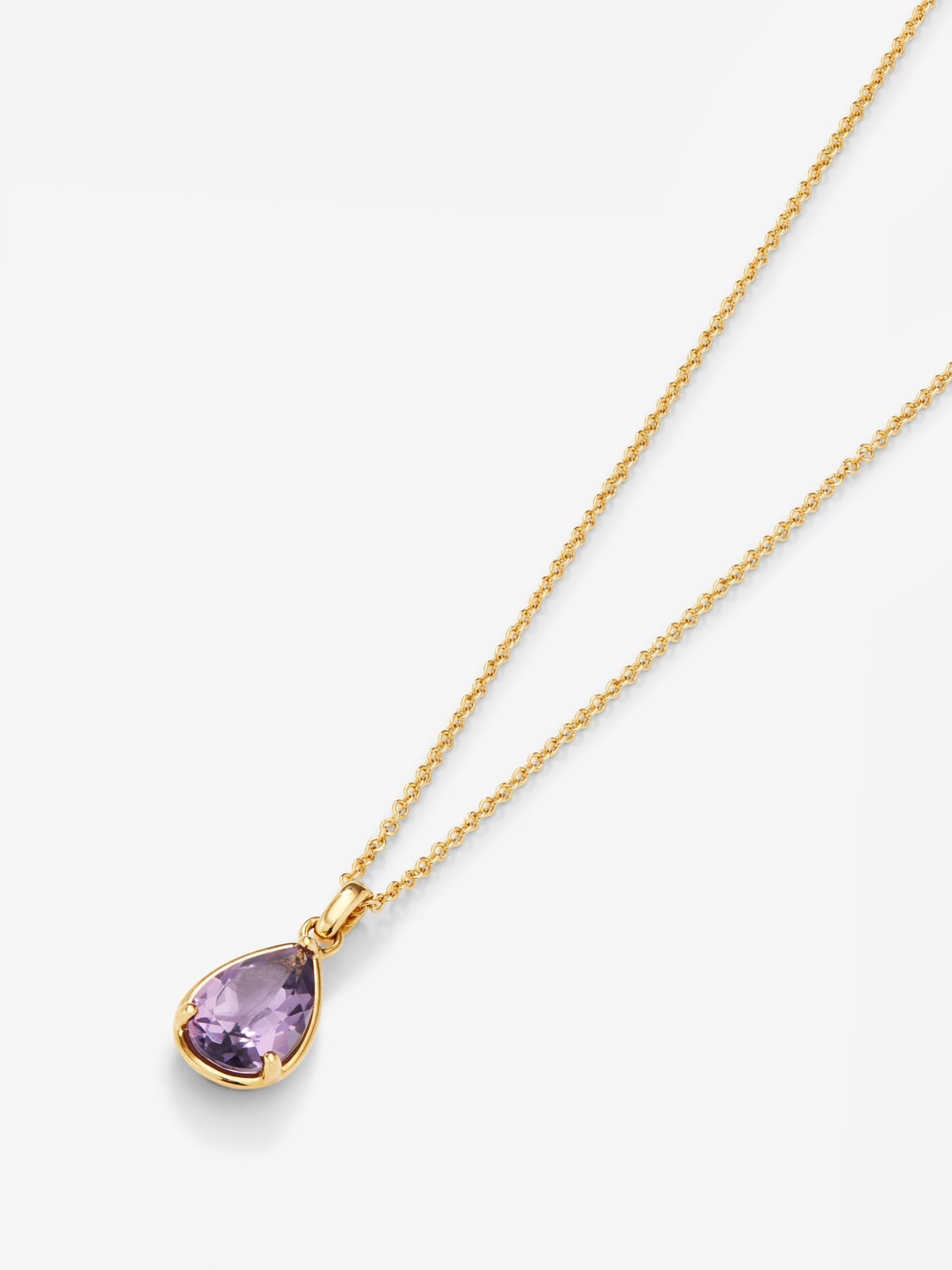 Colgante cadena de oro amarillo de 18K con amatista