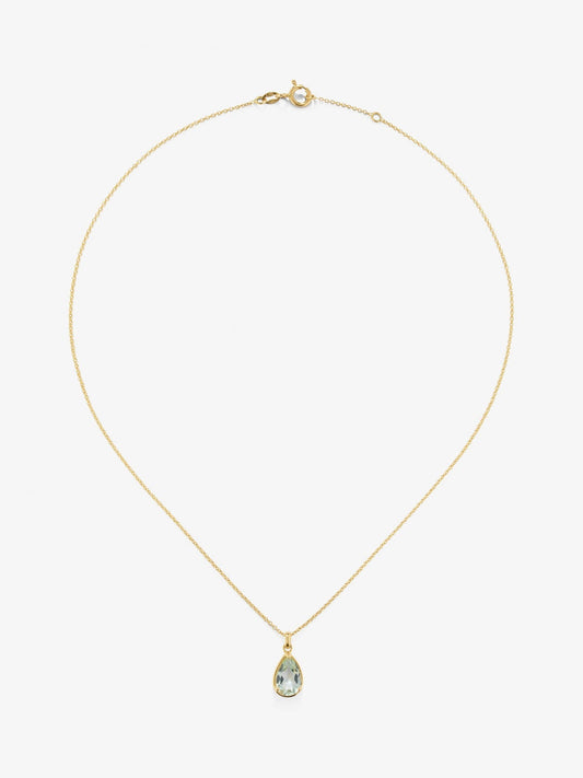 Colgante cadena de oro amarillo de 18K con amatista verde