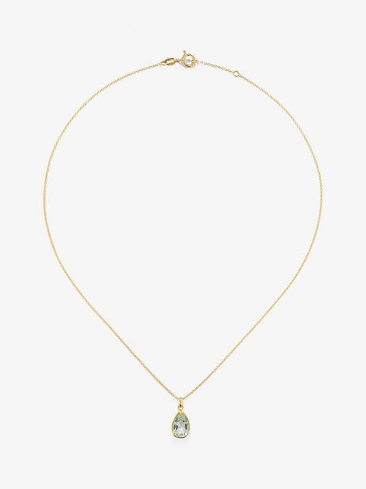 Colgante cadena de oro amarillo de 18K con amatista verde