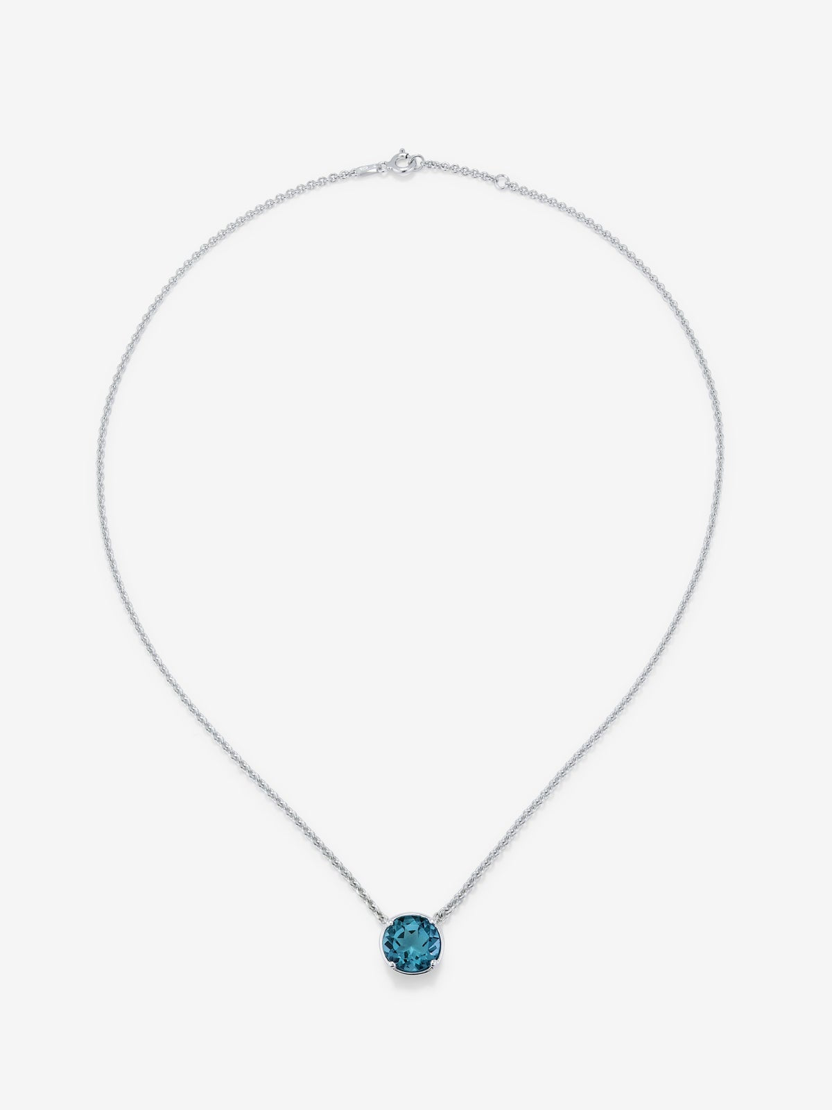 Colgante de plata 925 con topacio azul London en talla brillante de 2,61 cts