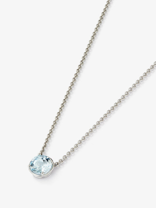 Colgante de plata 925 con topacio azul sky en talla brillante de 2,61 cts