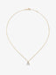 Colgante de oro amarillo de 18K con letra A y 12 diamantes en talla brillante con un total de 0,07 cts