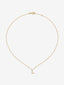 Colgante de oro amarillo de 18K con letra L y 12 diamantes en talla brillante con un total de 0,07 cts