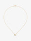 Colgante de oro amarillo de 18K con letra M en pavé de diamantes en talla brillante de 0,14 cts