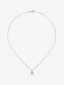 Colgante de oro blanco de 18K con letra A en pavé de 7 diamantes en talla brillante con un total de 0,08 cts