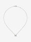 Colgante de oro blanco de 18K con letra M en pavé de 28 diamantes en talla brillante con un total de 0,13 cts