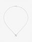 Colgante de oro blanco de 18K con letra N y diamantes blancos en talla brillante