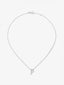 Colgante de oro blanco de 18K con letra P y 9 diamantes en talla brillante con un total de 0,06 cts