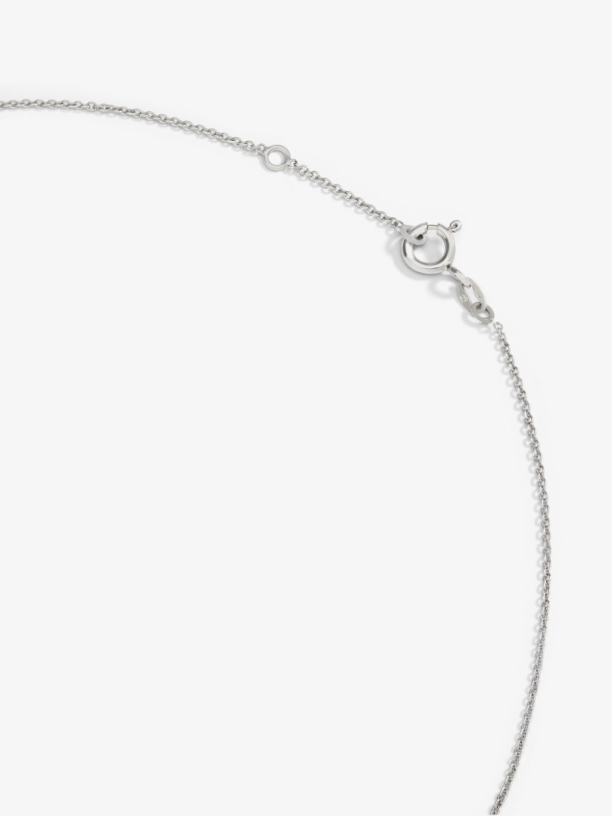 Colgante de oro blanco de 18K con morganita rosa en talla pera de 1,44 y 29 diamantes en talla brillante con un total de 0,19 cts