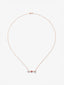 Colgante de oro rosa y oro blanco de 18kt con diamantes y zafiros