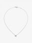 Colgante cadena con inicial pequeña de oro blanco de 18K y diamantes