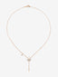 Colgante cadena largo con estrella de oro rosa de 18K con diamantes