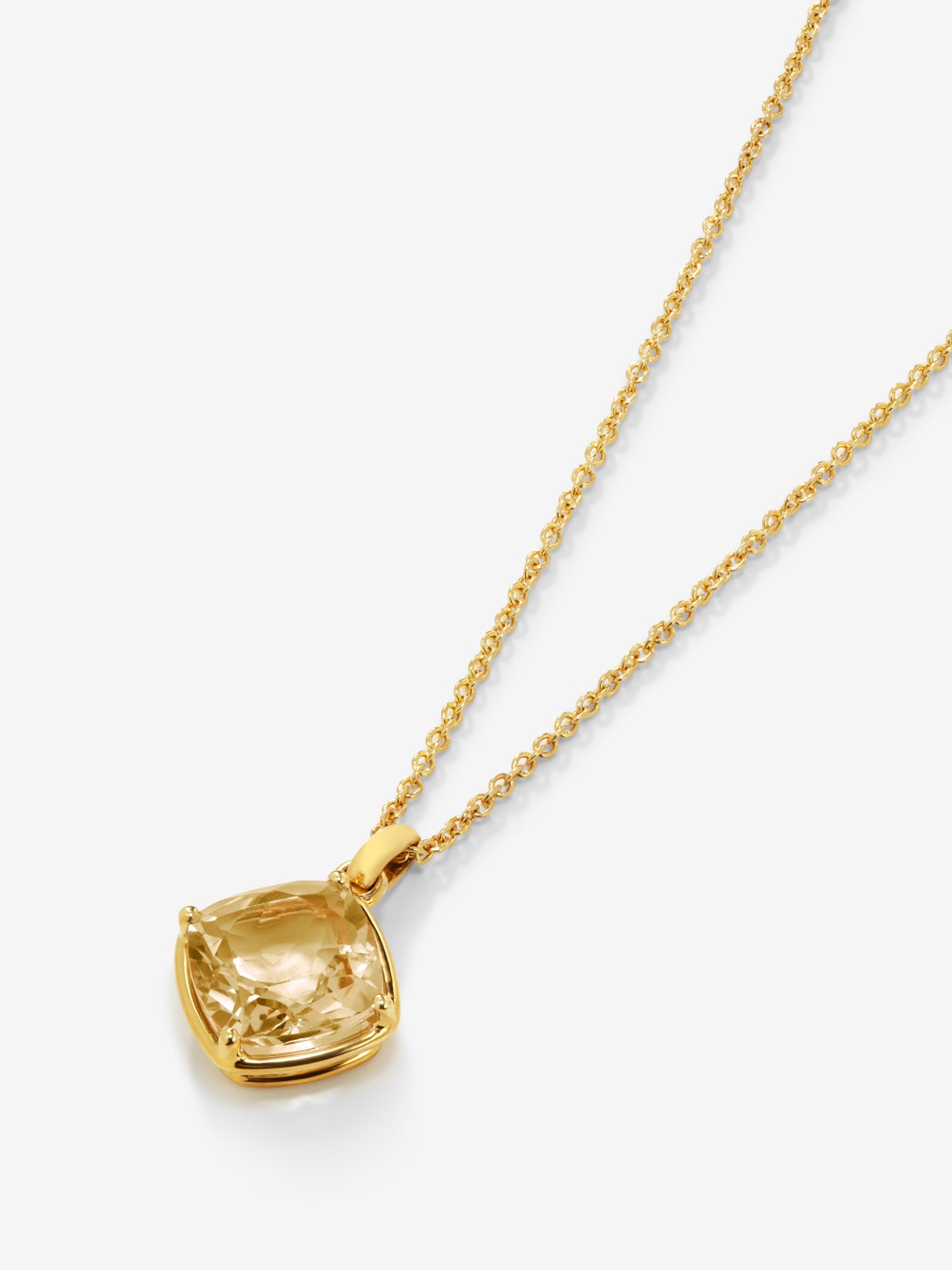 Colante de oro amarillo con cuarzo citrino de 9mm