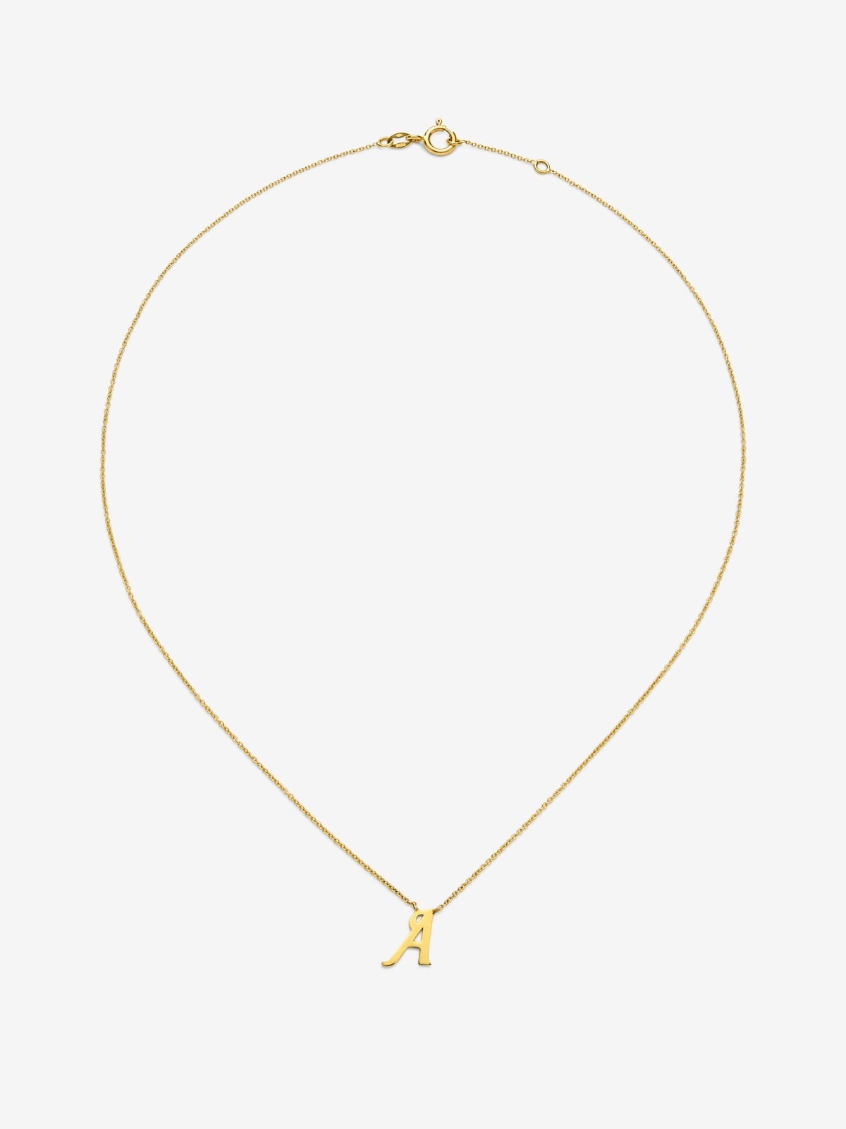 Colgante de oro amarillo de 18K con letra A