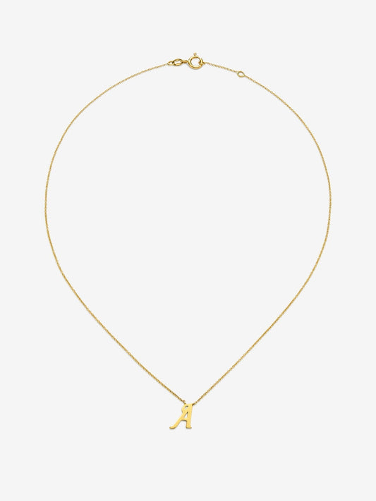 Colgante de oro amarillo de 18K con letra A