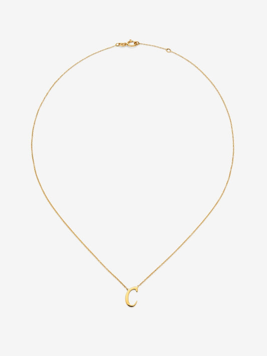 Colgante de oro amarillo de 18K con letra C