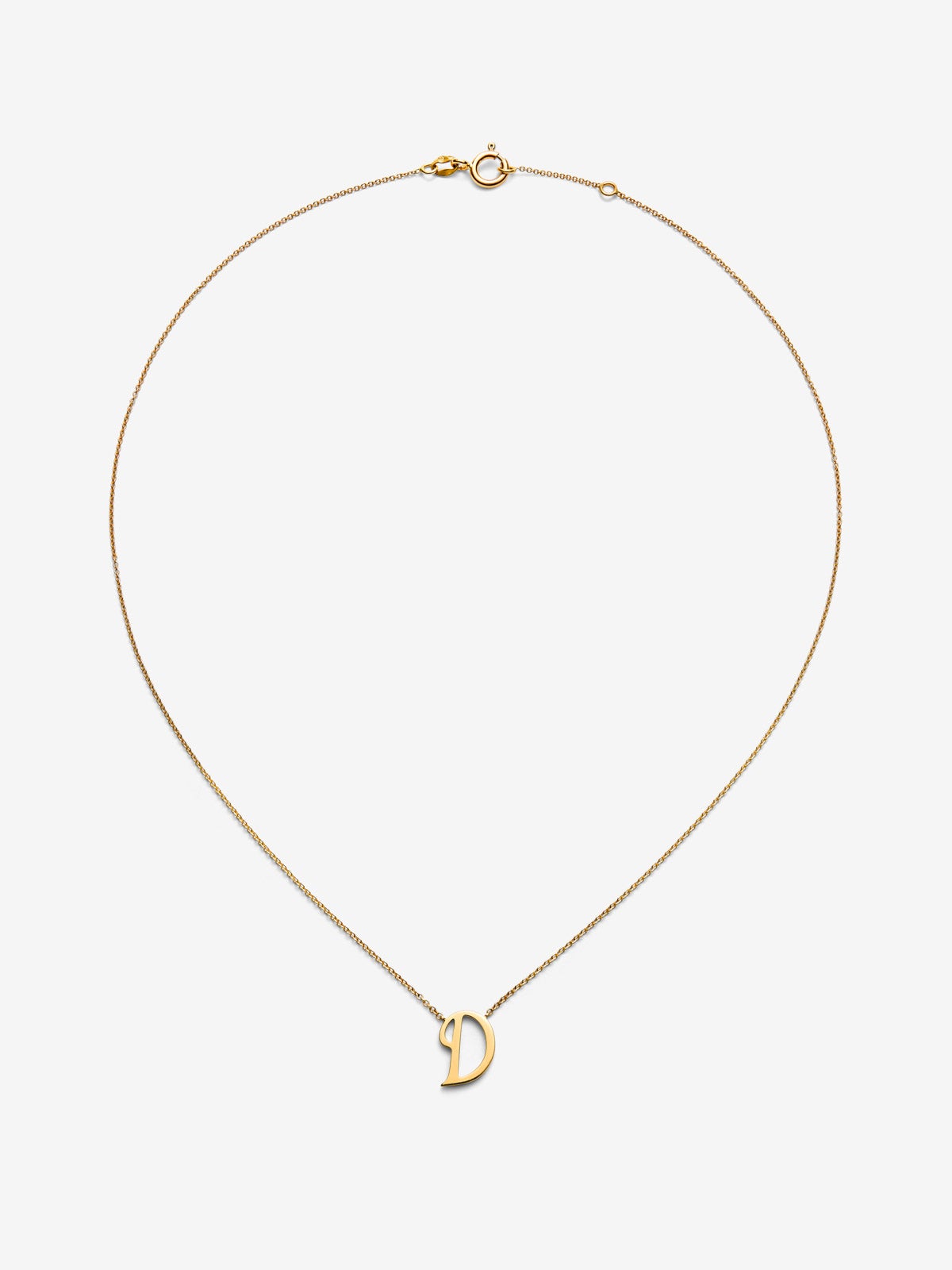 Colgante de oro amarillo de 18K con letra D