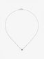 Colgante de oro blanco de 18K con zafiro azul en talla brillante de 0,1 cts y 6 diamantes en talla brillante con un total de 0,12 cts en forma de estrella