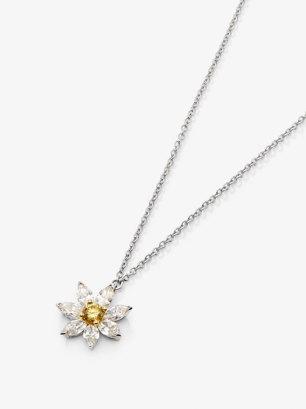 Colgante de oro blanco y oro amarillo de 18kt con diamantes