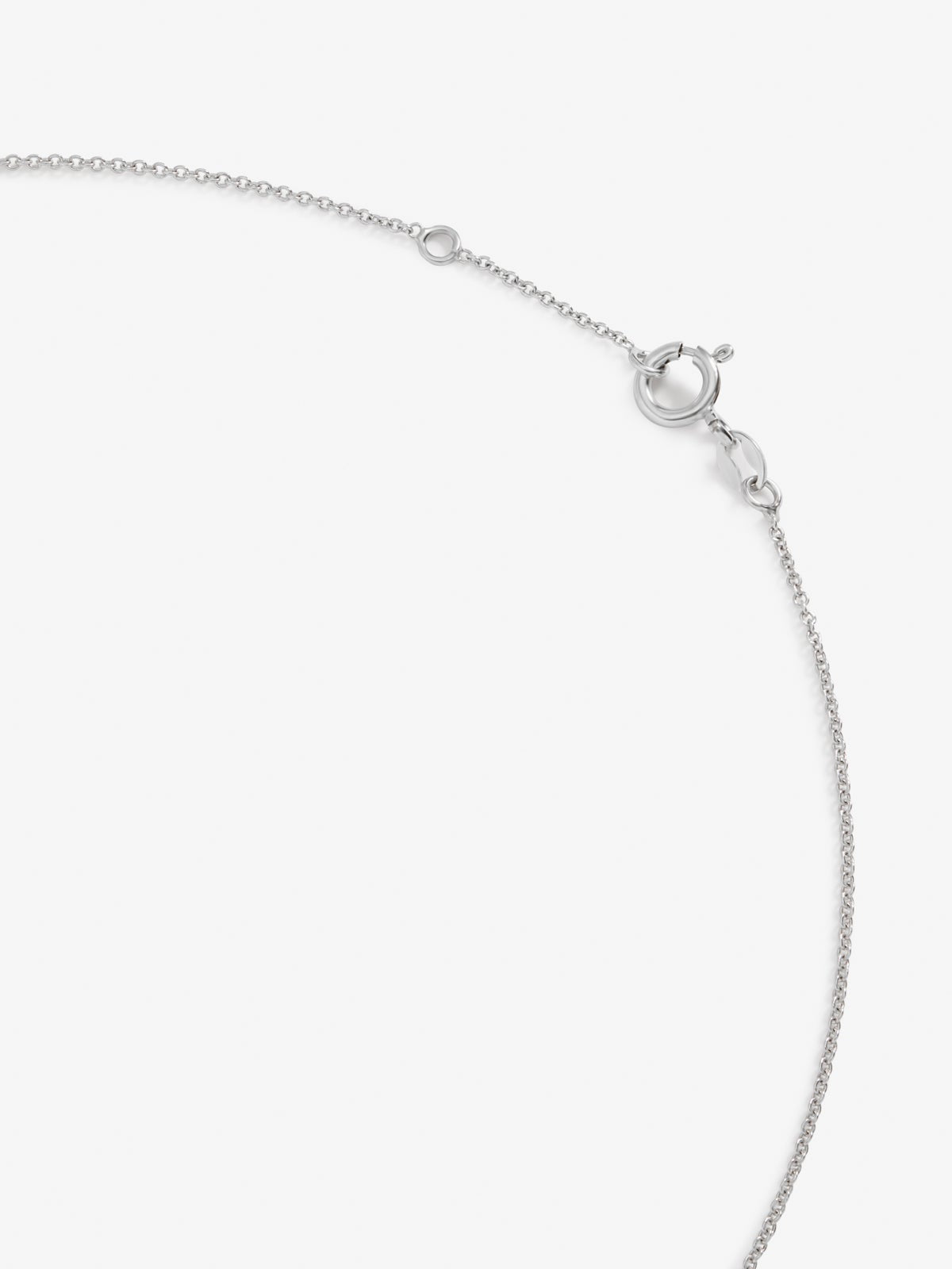 Colgante de cadena de oro blanco de 18k con aro en diamante y perla australiana de 8,5 mm