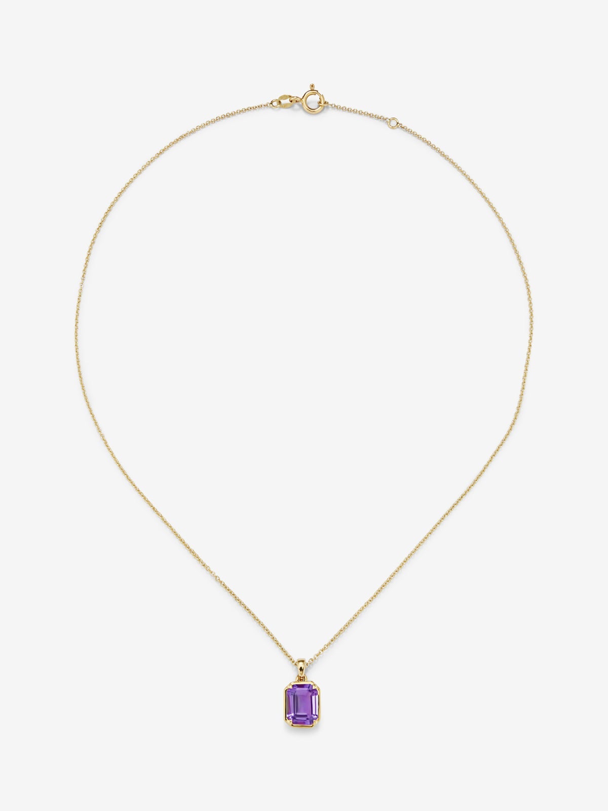 Colgante cadena de oro amarillo de 18K con amatista verde