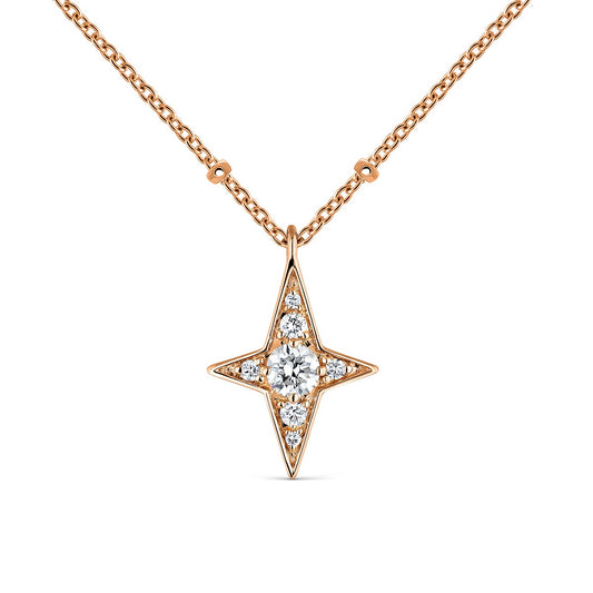 Colgante de oro rosa de 18K con estrella