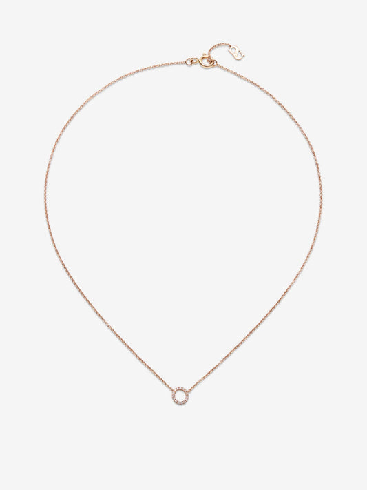 Colgante de oro rosa de 18K con diamantes en talla brillante con un total de 0,05 cts