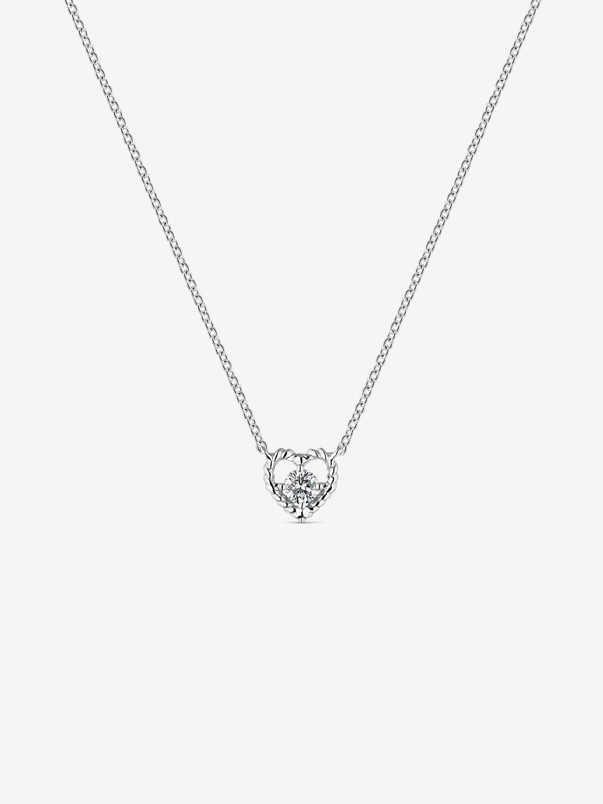 Colgante de grace de oro blanco con diamante