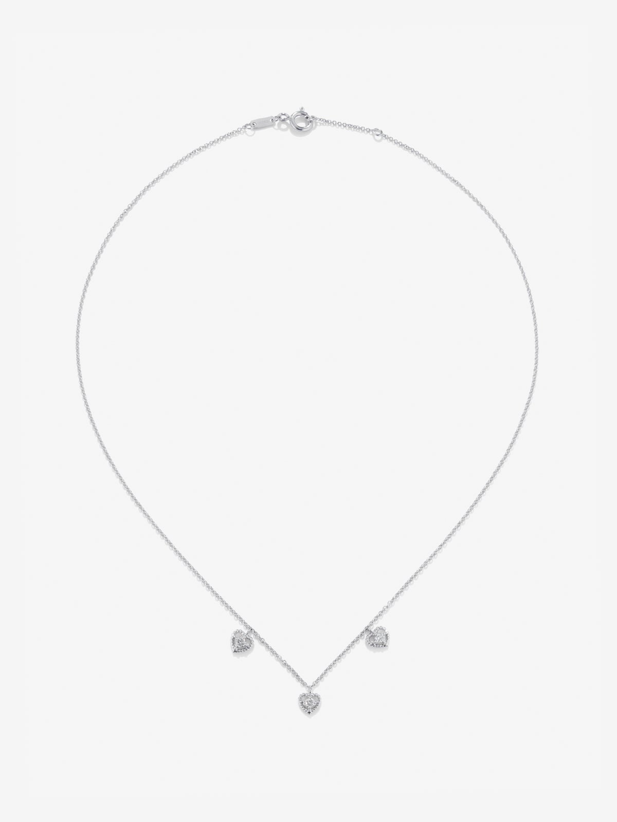 Colgante de oro blanco de 18K con diamantes en talla brillante con un total de 0,2 cts